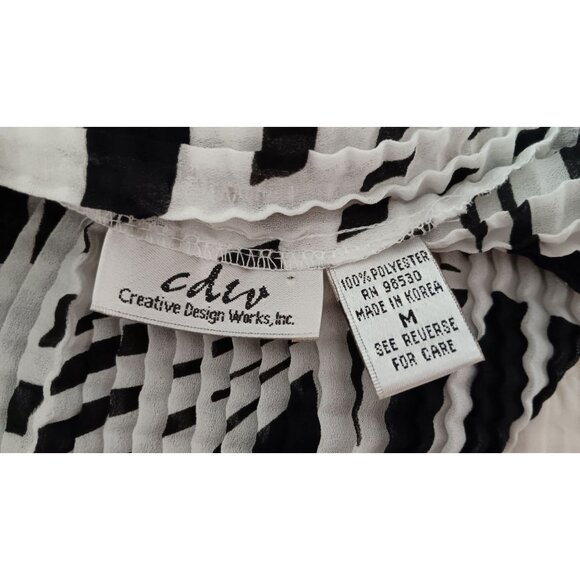 CDIV Creative Design Works Medium Vintage Accordion Classic Stretch Retro Top - Picture 4 of 4